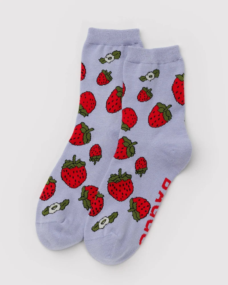 Strawberry Blossom Crew Socks