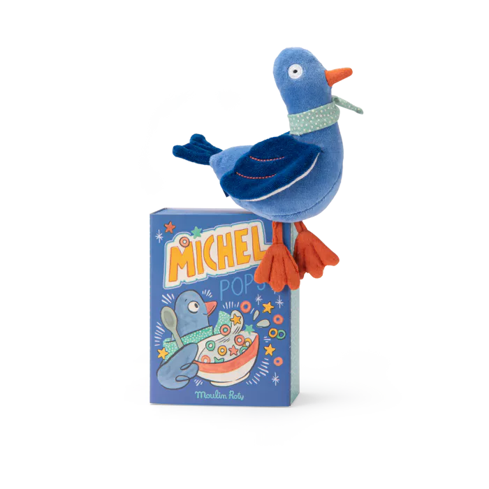 Michel the Pigeon Rattle 20cm Puce et Pilou