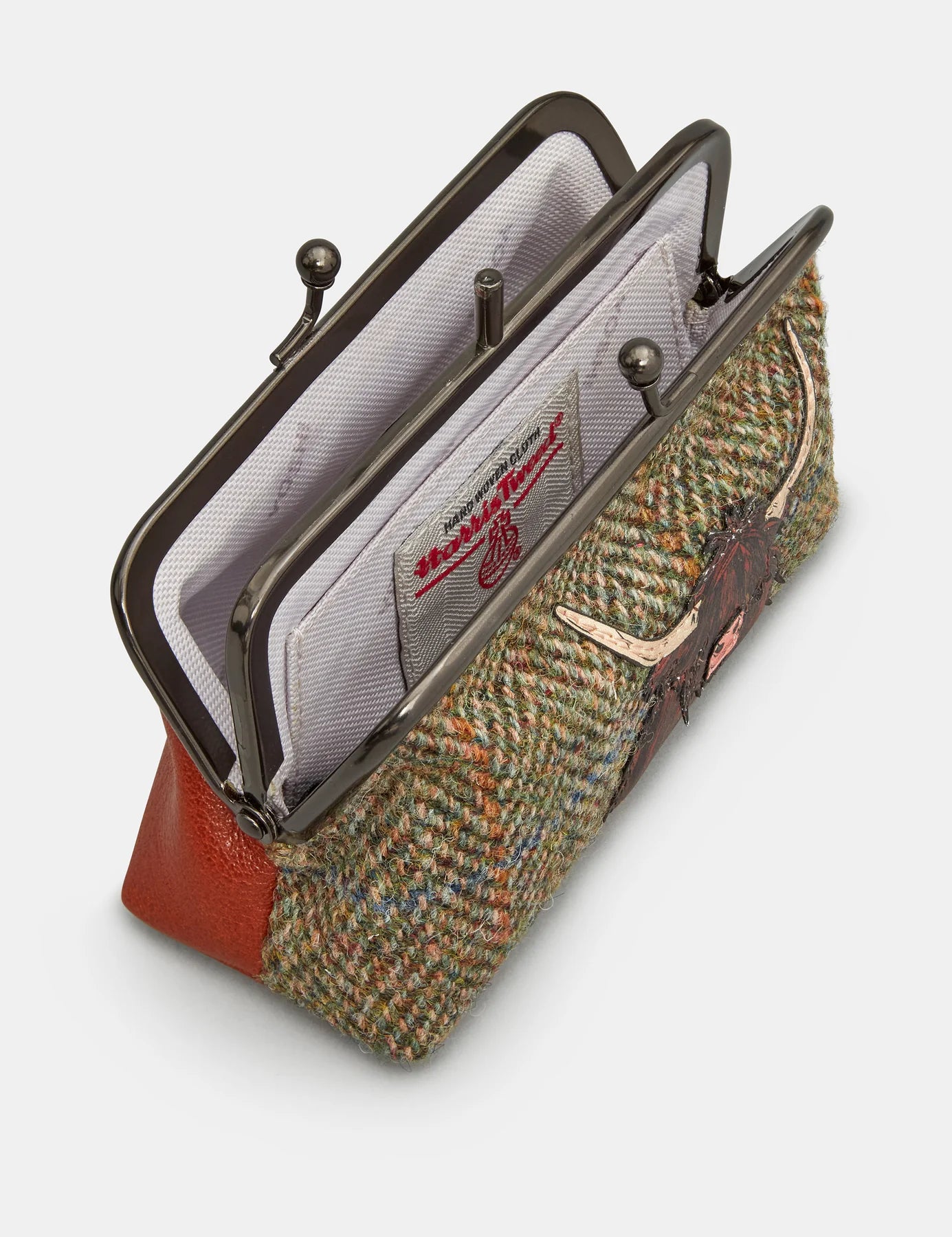 Brown + Tweed Highland Cow Triple Frame Purse