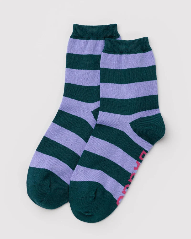 Malachite Stripe Crew Socks
