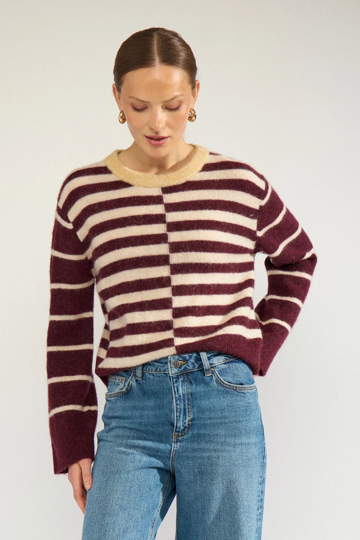 Nuriette Block Stripe Pullover