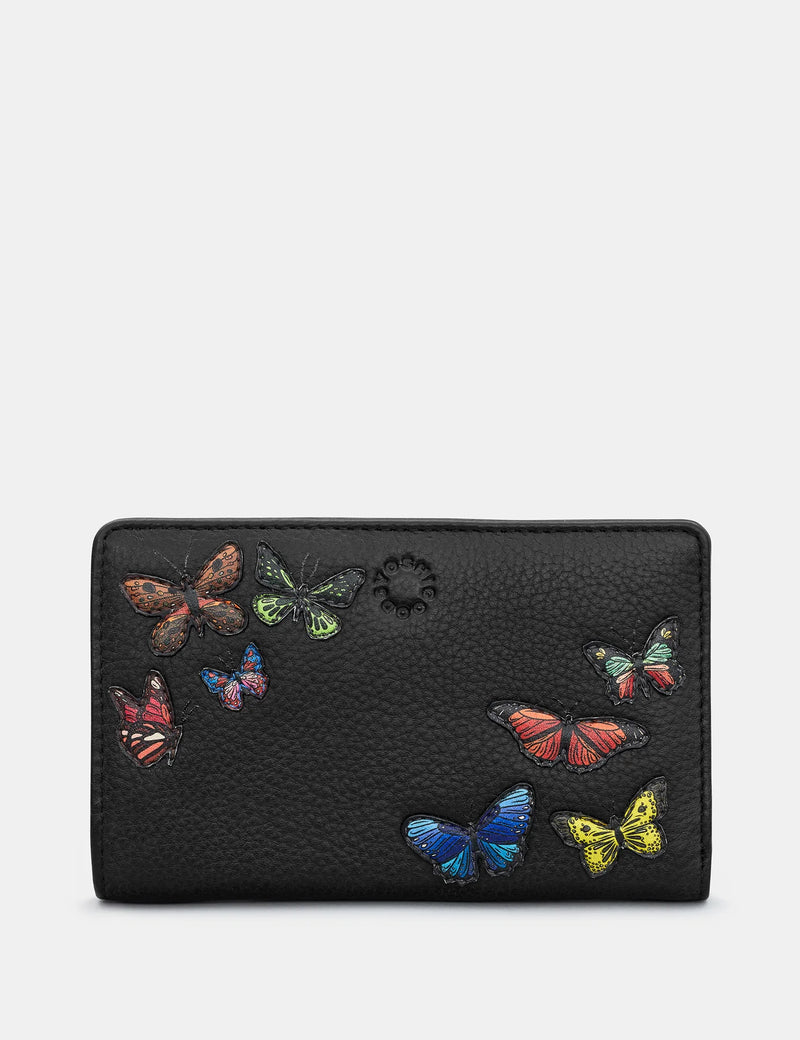 Black Yoshi Amongst Butterflies Zip Around Purse