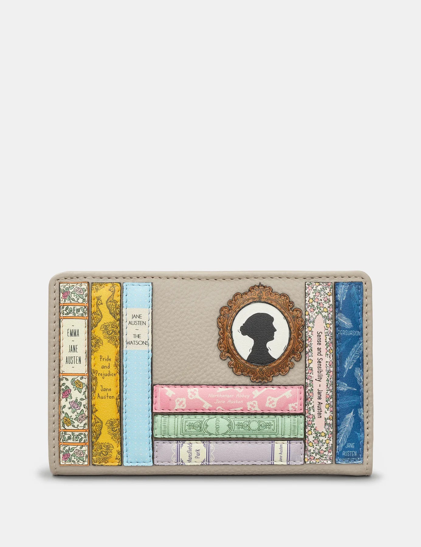 Warm Grey Yoshi Jane Austen Bookworm Zip Top Purse