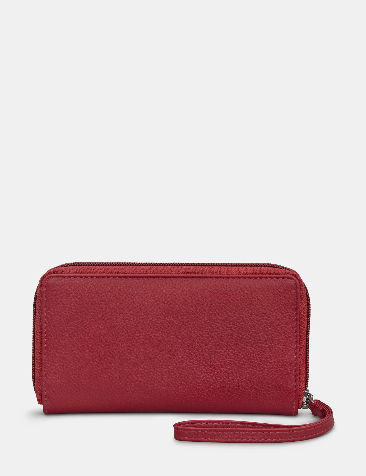 Cherry Red Bookworm Zip Around Purse with Wrist Strap