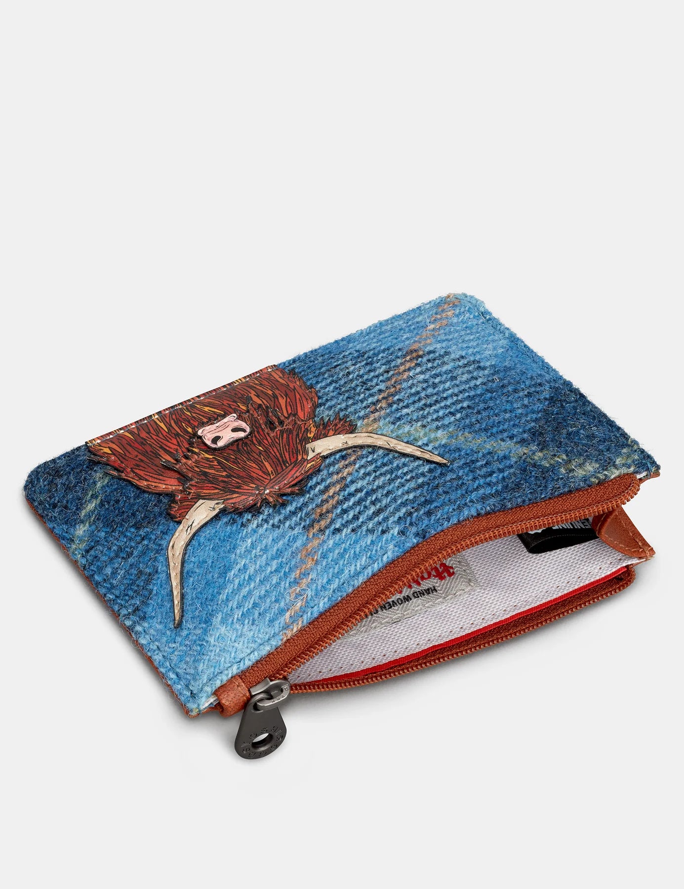 Blue Highland Cow  Zip Top Purse
