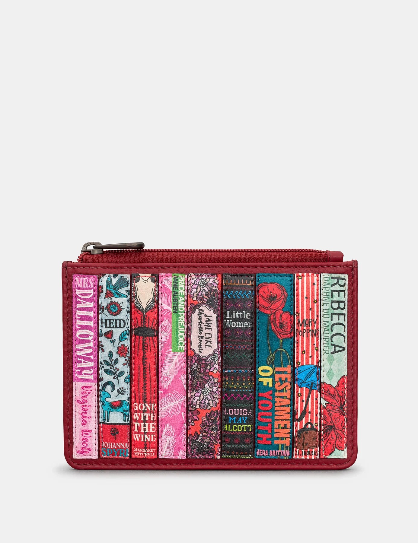 Cherry Red Bookworm Zip Top Purse