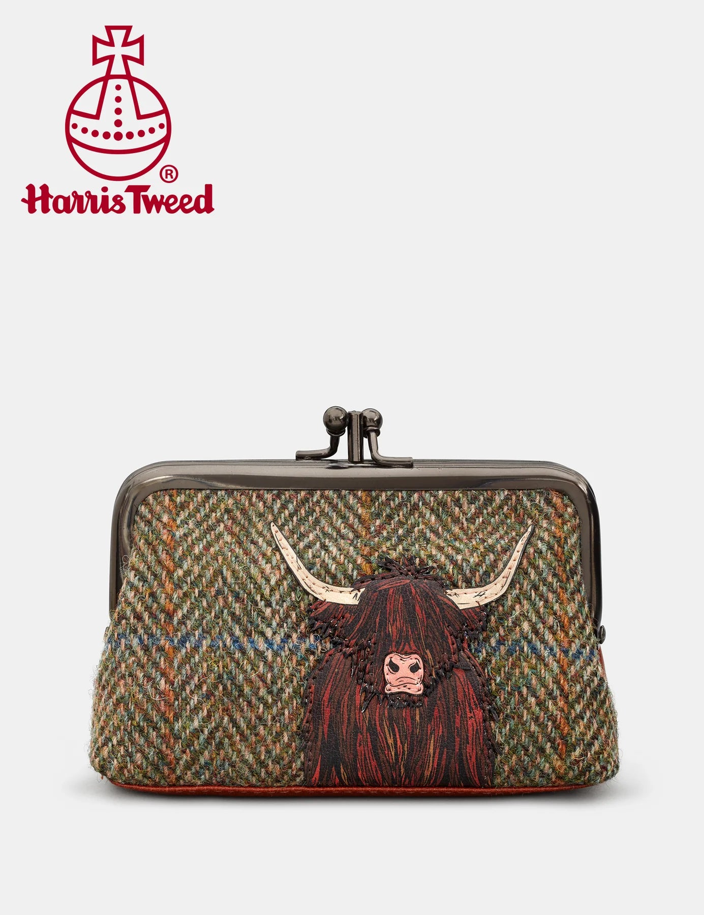 Brown + Tweed  Highland Cow Triple Frame Purse