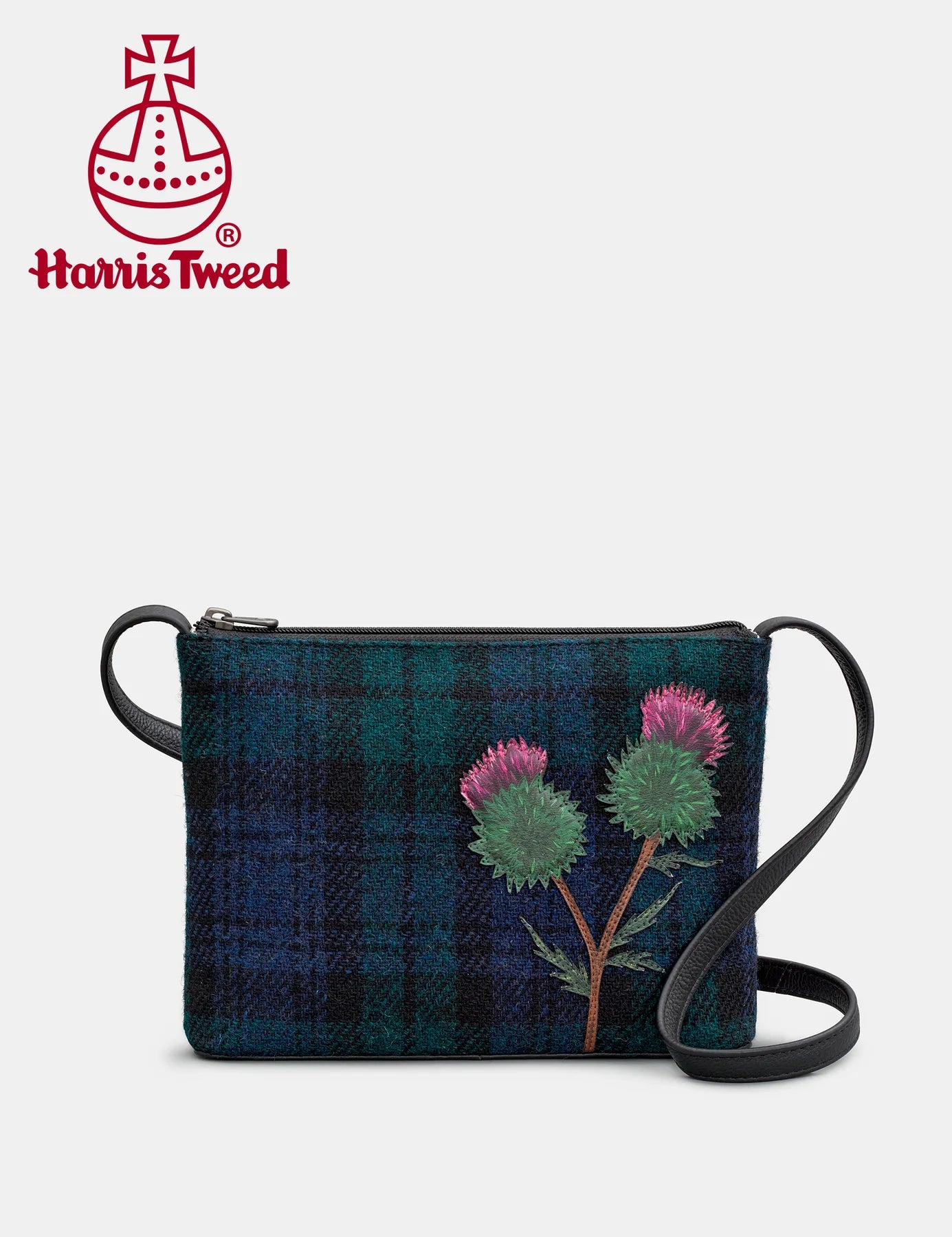 Black Highland Thistle Cross Body Bag
