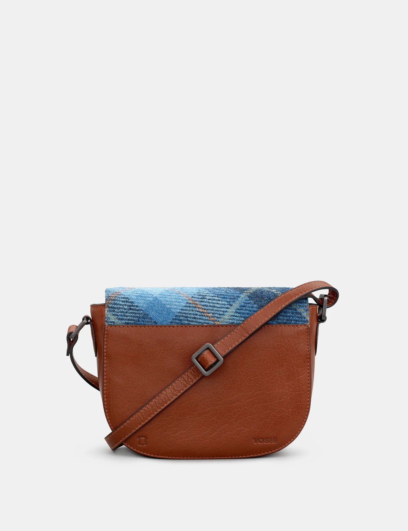 Blue Highland Cow Flap Over Cross Body Bag