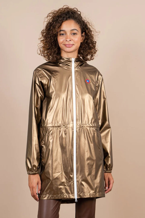 Metallic raincoat sales