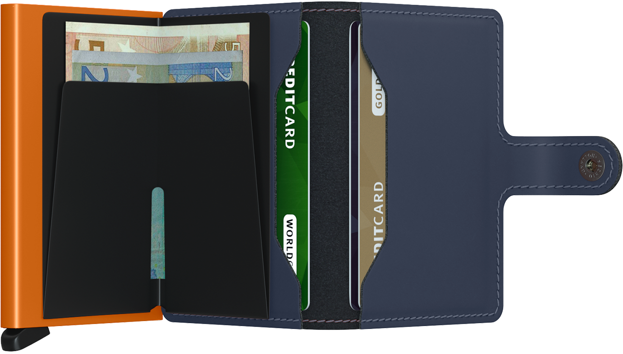 Miniwallet Matte Nightblue & Orange