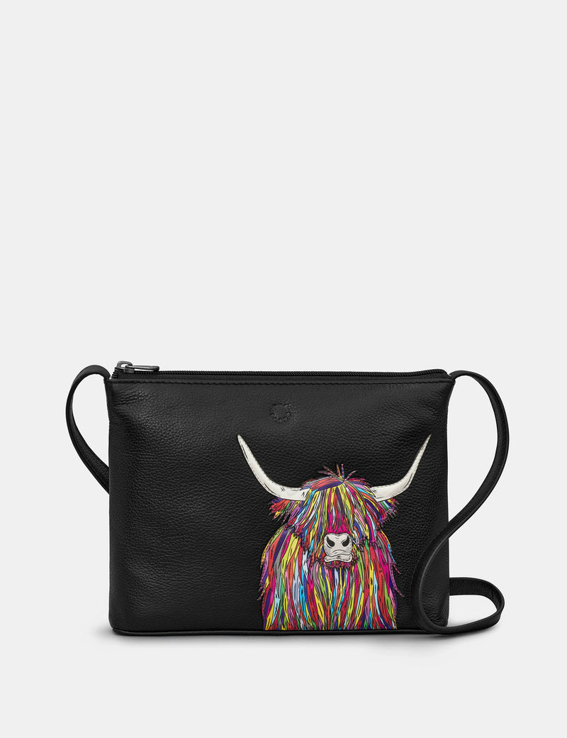 Rainbow Highland Cow Cross Body Bag