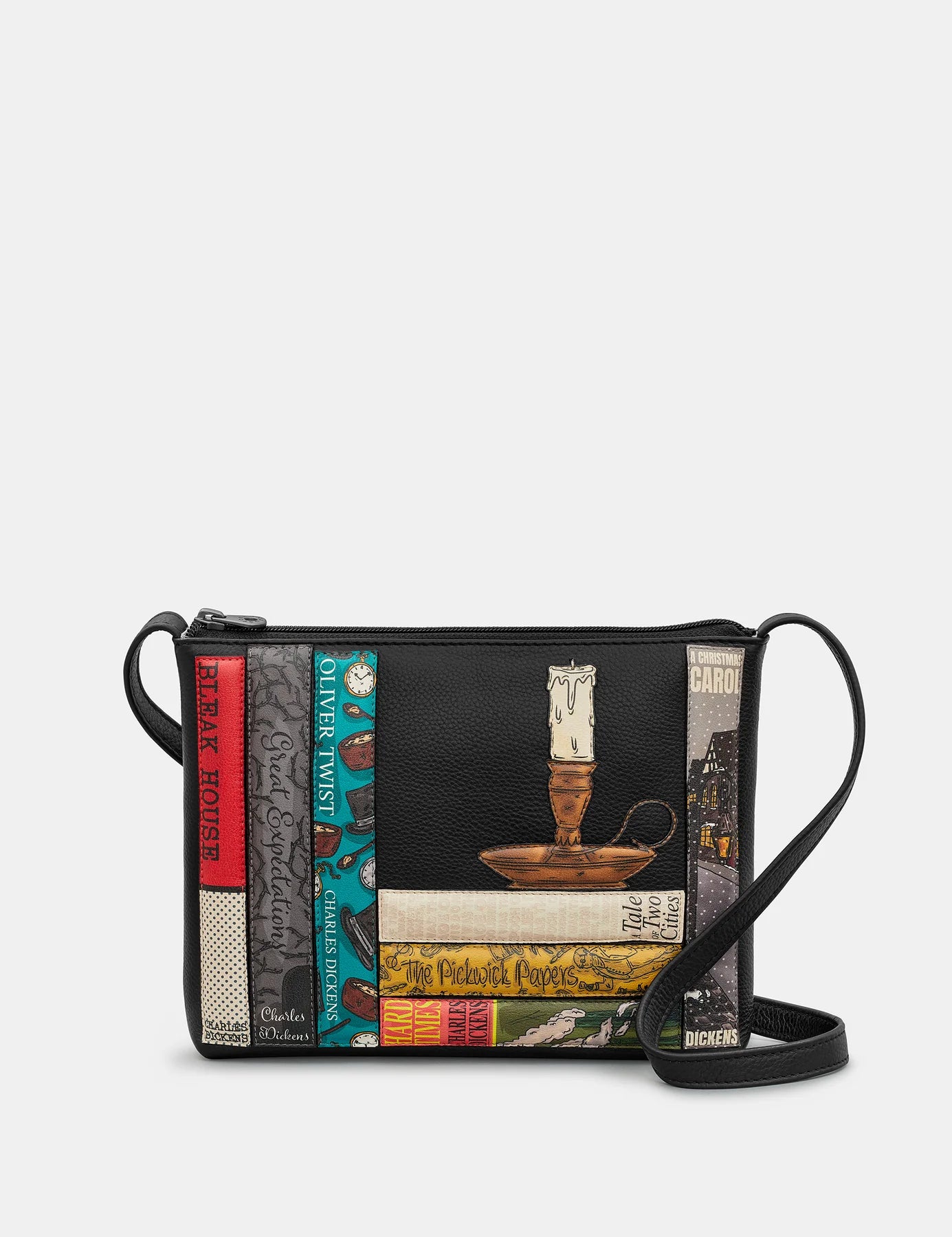 Black Charles Dickens Bookworm Cross Body Bag