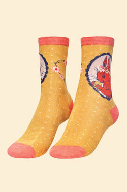 Squirrel Cameo Ankle Socks